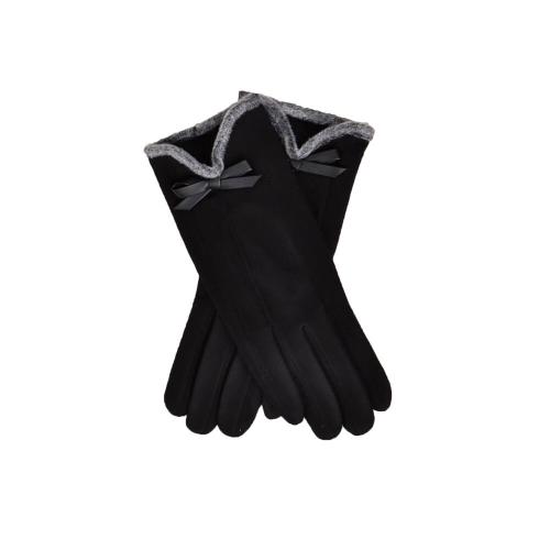 Γυναικεία γάντια με φιογκάκι Μαύρο 18635