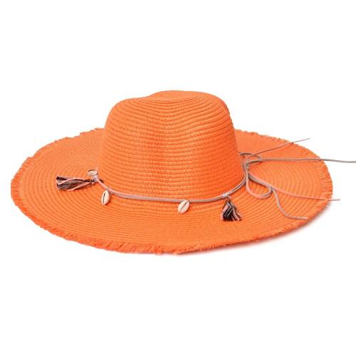 Καπέλο ψάθινο Πορτοκαλί 11753