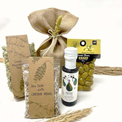 Greek Salad with Cretan Olive Oil | Conference Gift in Jute Pouch