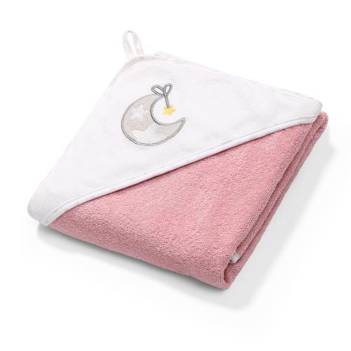 BabyOno Πετσέτα με κουκούλα 100x100cm Ροζ