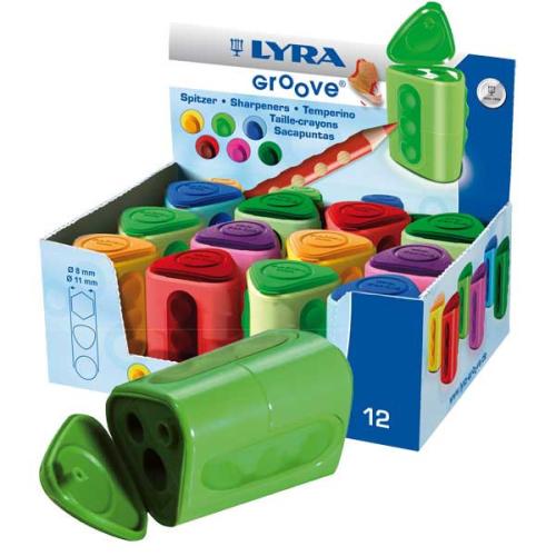 Lyra Ξύστρα Groove Διπλή 1τμχ σε Διάφορα Χρώματα