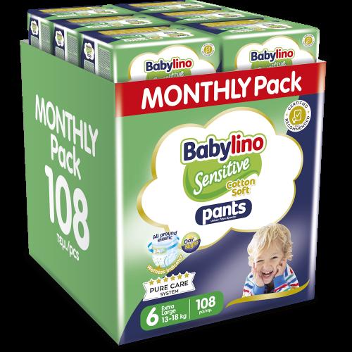 Πάνες Babylino Pants Cotton Soft No6 Monthly Pack 108τμχ (13-18Kg)