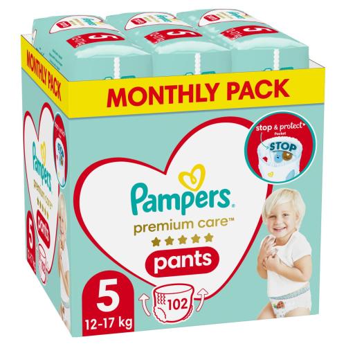 Πάνες Βρακάκι Pampers Premium Care Pants Νο 5 (12-17kg) Monthly Pack 102τμχ