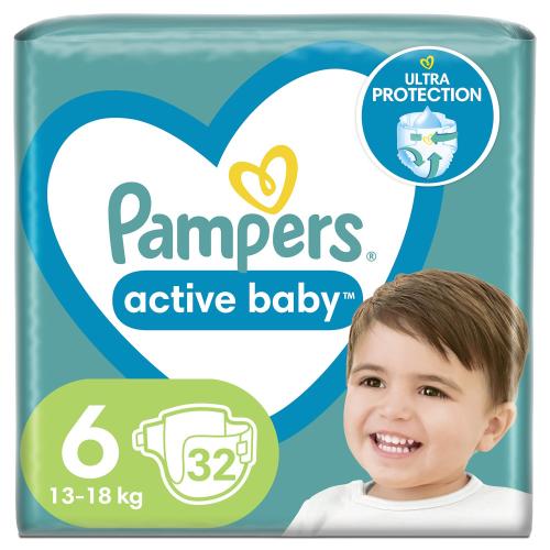 Πάνες Pampers Active Baby Νο 6 Value Pack 32τμχ (13-18kg)