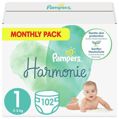 Πάνες Pampers Harmonie Νο1 Monthly Box 102τμχ (2-5kg)