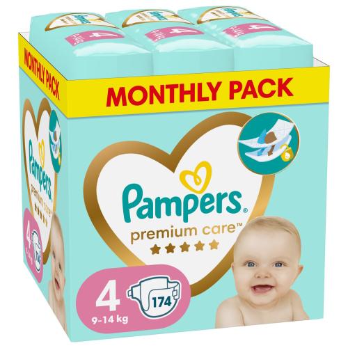 Πάνες Pampers Premium Care Νο 4 Monthly Box 174τμχ (9-14kg)