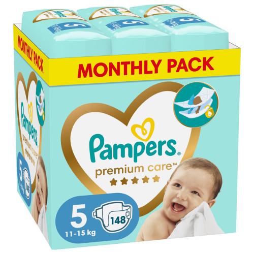 Πάνες Pampers Premium Care Νο 5 Monthly Box 148τμχ (11-16kg)