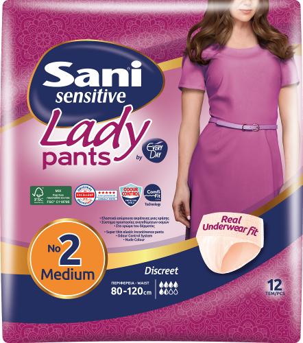 Sani Lady Discreet Pants No2 Μedium 12τμχ