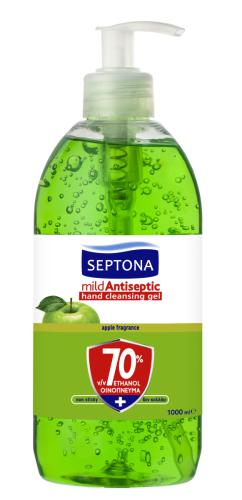 Septona Αντισηπτική λοσιόν για τα χέρια 1000ml με άρωμα Μήλο 70% Αιθυλική Αλκοόλη