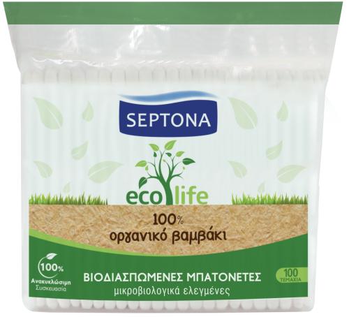 Septona Οργανικές Μπατονέτες Eco Life 100τμχ