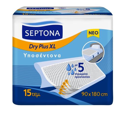 Septona Υποσέντονα Dry Plus XL 90x180cm 15τμχ