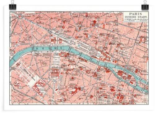 Χάρτης Παρισιού, Πόλεις - Ταξίδια, Πόστερ, 30 x 20 εκ.