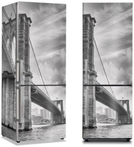 Γκρίζα γέφυρα του Μπρούκλιν, Πόλεις - Ταξίδια, Αυτοκόλλητα ψυγείου, 50 x 85 εκ.