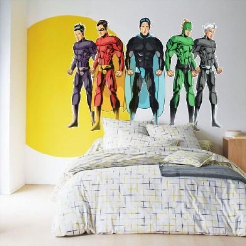 Ομάδα σούπερ ήρωες, Κόμικς, Αυτοκόλλητα τοίχου, 100 x 75 εκ.