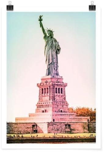 Ρετρό άγαλμα της Ελευθερίας, Πόλεις - Ταξίδια, Πόστερ, 20 x 30 εκ.