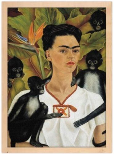 Self Portrait with Monkeys, Frida Kahlo - Diego Rivera, Διάσημοι ζωγράφοι, 20 x 30 εκ.