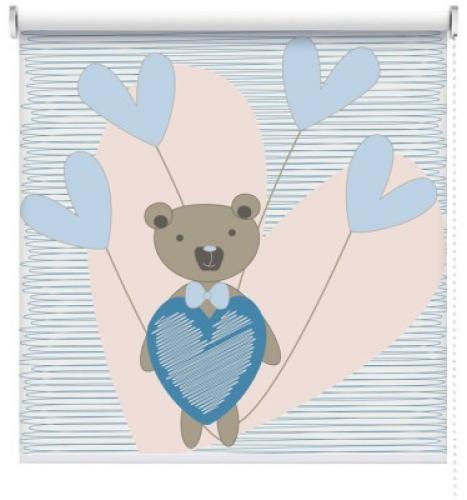 Αρκουδάκι με καρδιές, Παιδικά, Ρολοκουρτίνες, 100 x 100 εκ.