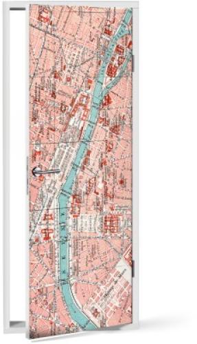 Χάρτης Παρισιού, Πόλεις - Ταξίδια, Αυτοκόλλητα πόρτας, 60 x 170 εκ.