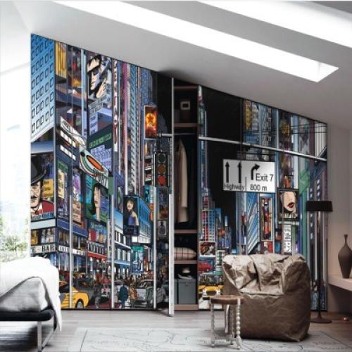 Δρόμος της Νέας Υόρκης, Κόμικς, Αυτοκόλλητα ντουλάπας, 123 x 82 εκ.