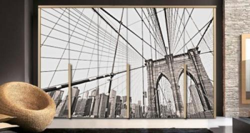 Γέφυρα του Μπρούκλιν, Νέα Υόρκη, Πόλεις - Ταξίδια, Αυτοκόλλητα ντουλάπας, 123 x 82 εκ.