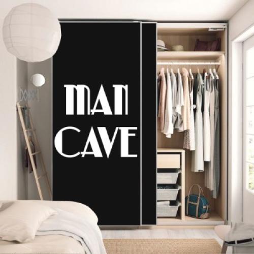 Man cave, Φράσεις, Αυτοκόλλητα ντουλάπας, 100 x 100 εκ.