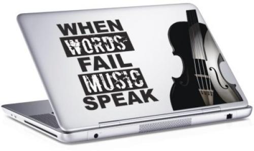 Music Words, Sticker, Αυτοκόλλητα Laptop, 25 x 17 εκ. [8,9 Inches]