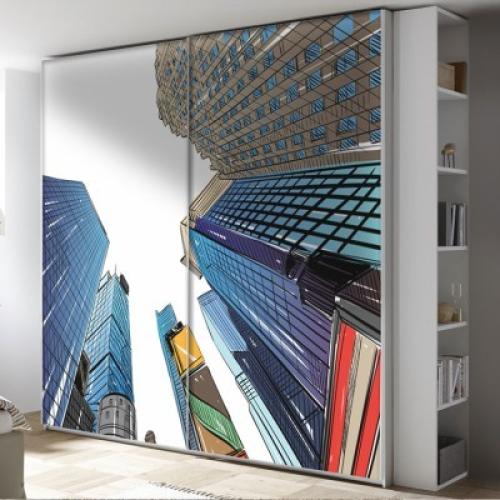 Ουρανοξύστες, Κόμικς, Αυτοκόλλητα ντουλάπας, 118 x 86 εκ.