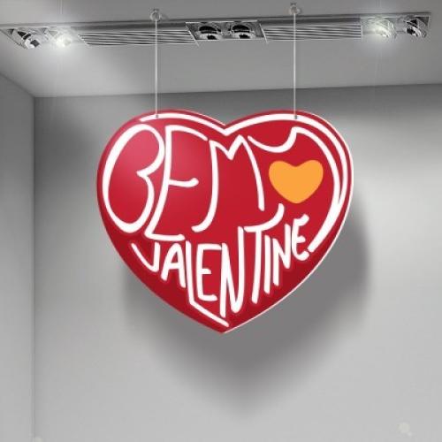 Be my Valentine red heart, Αγίου Βαλεντίνου, Καρτολίνες κρεμαστές, 50x44 cm