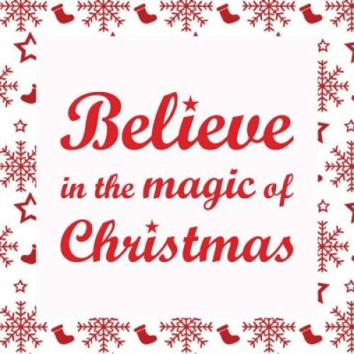 Believe..., Χριστουγεννιάτικα, Αυτοκόλλητα βιτρίνας, 60 x 44 εκ.
