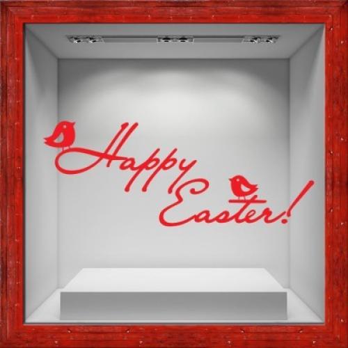 Happy Easter little birds, Πασχαλινά, Αυτοκόλλητα βιτρίνας, 100 x 39 εκ.
