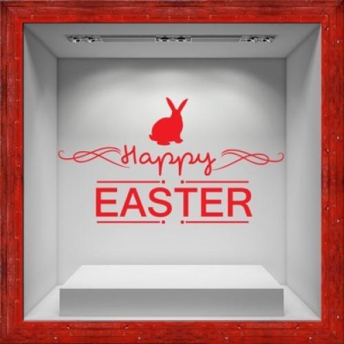 Happy Easter, Πασχαλινά, Αυτοκόλλητα βιτρίνας, 60 x 34 εκ.