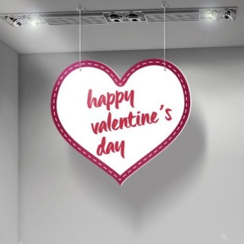 Happy Valentines Day Purple Heart, Αγίου Βαλεντίνου, Καρτολίνες κρεμαστές, 50X48