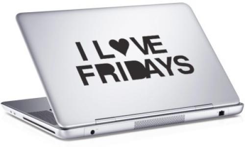 I Love Fridays, Sticker, Αυτοκόλλητα Laptop, 25 x 17 εκ. [8,9 Inches]