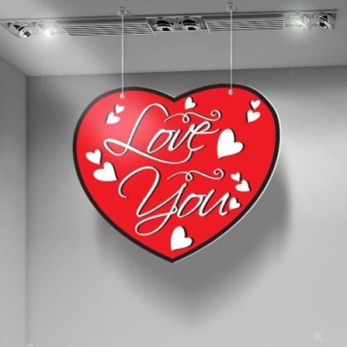 Love you sweetheart, Αγίου Βαλεντίνου, Καρτολίνες κρεμαστές, 50x43 cm