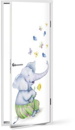 Χαρούμενος ελέφαντας, Παιδικά, Αυτοκόλλητα πόρτας, 60 x 170 εκ.