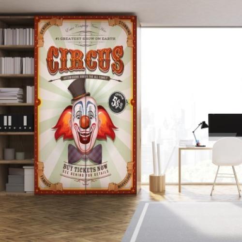 Circus, Vintage, Αυτοκόλλητα ντουλάπας, 100 x 143 εκ.