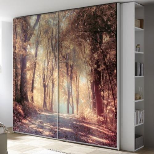 Φθινοπωρινό Δάσος, Φύση, Αυτοκόλλητα ντουλάπας, 100 x 67 εκ.