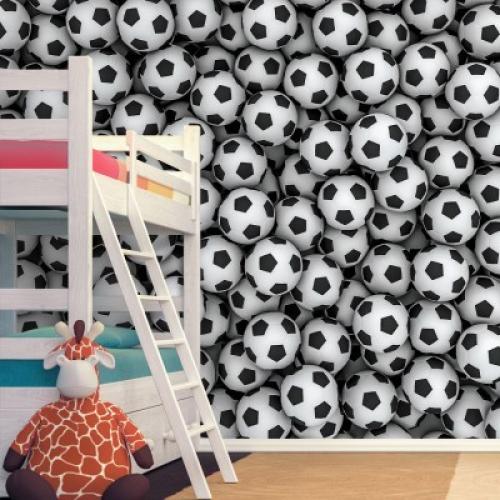 Ποδοσφαιρικές μπάλες, Παιδικά, Ταπετσαρίες Τοίχου, 100 x 100 εκ.