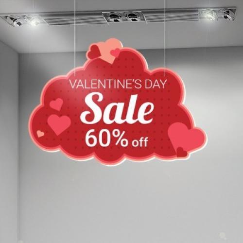 Valentine's Sale 60% Off, Αγίου Βαλεντίνου, Καρτολίνες κρεμαστές, 70 x 50 εκ.