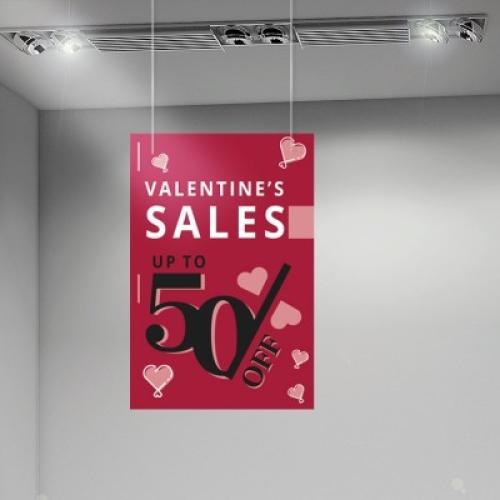 Valentine's Sales 50%, Αγίου Βαλεντίνου, Καρτολίνες κρεμαστές, 50 x 75 εκ.
