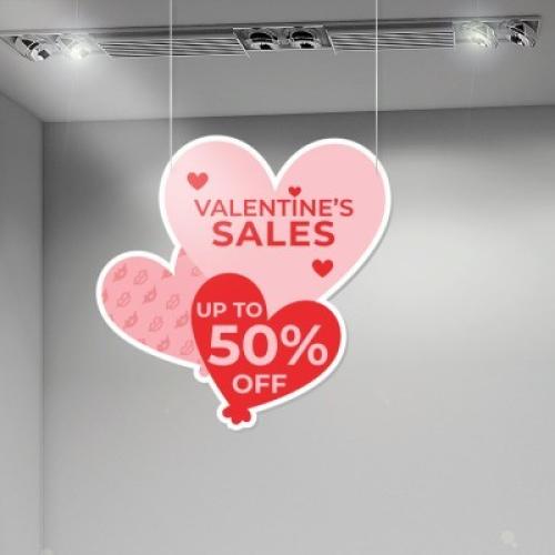 Valentine's Sales 50% Off, Αγίου Βαλεντίνου, Καρτολίνες κρεμαστές, 50 x 50 εκ.