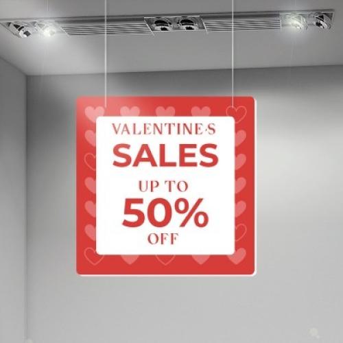 Valentine's Sales up to 50%, Αγίου Βαλεντίνου, Καρτολίνες κρεμαστές, 50 x 50 εκ.