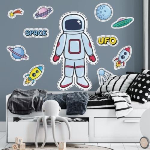 Αστροναύτης στο διάστημα, Παιδικά, Mini Pack αυτοκόλλητα, 90x88cm