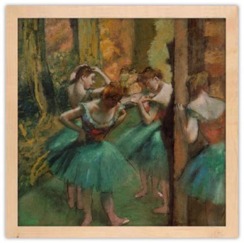 Χορεύτριες, ροζ και πράσινο, Edgar Degas, Διάσημοι ζωγράφοι, 40 x 40 εκ. Ύφασμα | Mediatex® Botticelli