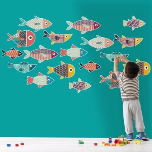 Ψαράκια, Παιδικά, Αυτοκόλλητα τοίχου, 70 x 36 εκ.
