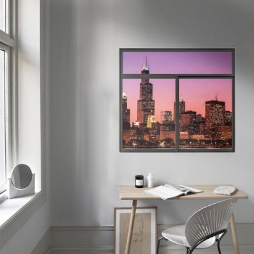 Willis Tower, Chicago, 3D - Τρισδιάστατα, Αυτοκόλλητα τοίχου, 60 x 54 εκ.