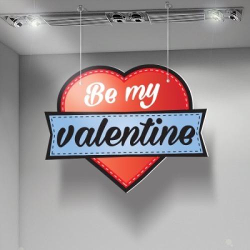 Be my Valentine, Αγίου Βαλεντίνου, Καρτολίνες κρεμαστές, 50x39 cm