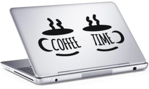 Coffee time, Sticker, Αυτοκόλλητα Laptop, 25 x 17 εκ. [8,9 Inches]