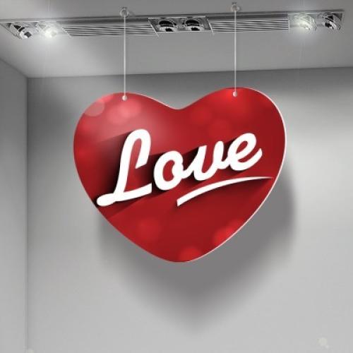 Love Day, Αγίου Βαλεντίνου, Καρτολίνες κρεμαστές, 50x41 cm