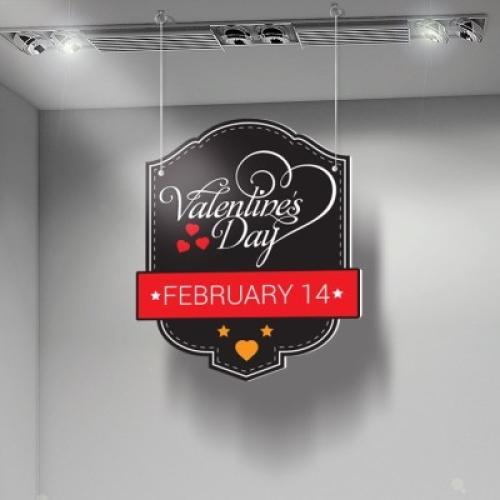 Valentine's Day February 14, Αγίου Βαλεντίνου, Καρτολίνες κρεμαστές, 42x50 cm